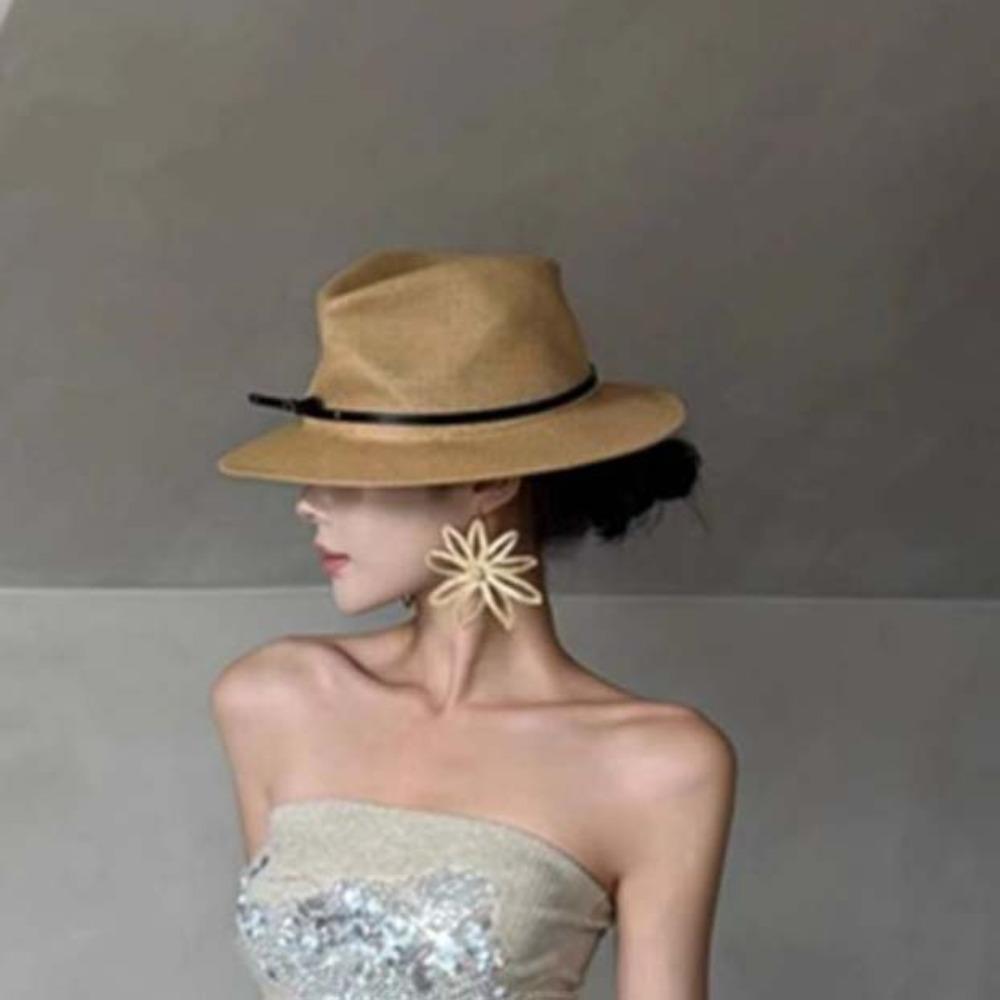 Bohemian Style Exaggerated Flower Ear Studs Zinc Zinc Alloy Hollow Floral Earrings  Bride