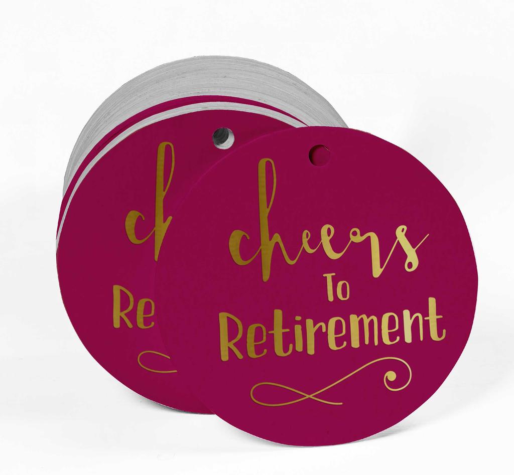 Inkdotpot Pack Of 100 Real Gold Foil Paper Tags Cheers To Retirement Favor Hang