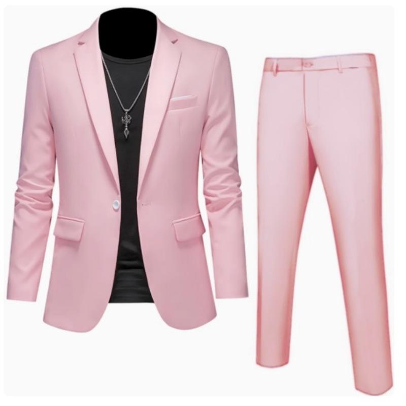 Mens White 2 Piece Slim Fit Suit Blazer And Pants Set