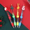 40Pcs Santa Claus Quicksand Four-color Ballpoint Pen Hand Account Pen Press Color Stationery Prize Gift Writing Tools Holiday Gift Novelty Stationery