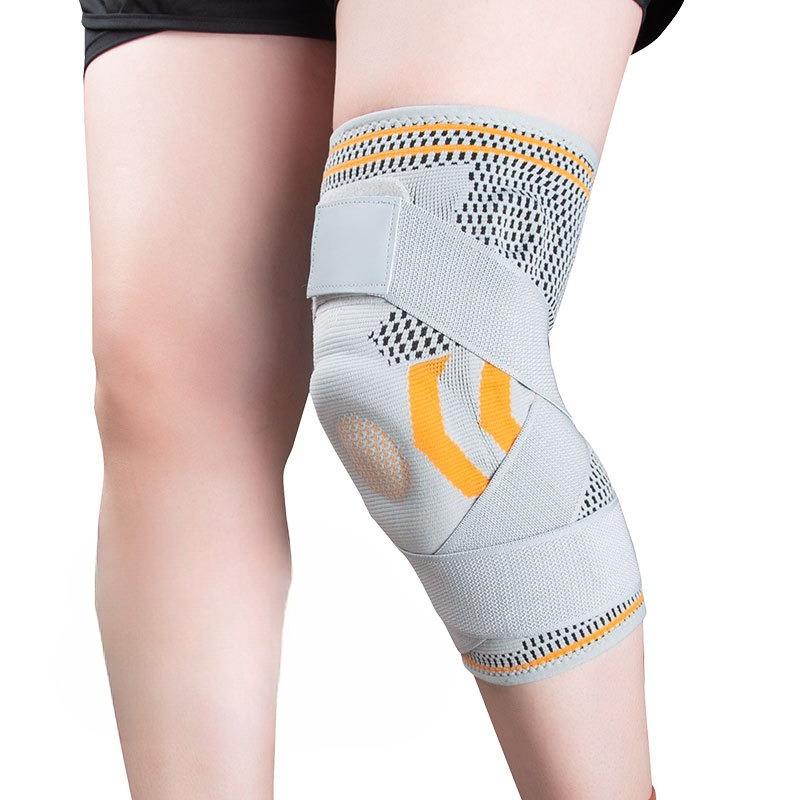 Double Strap Sports Silicone Knee Pads for Men and Women Spring Support Meniscus Protection Breathable Cycling Sports Protective Gear