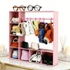 Doll Clothes Closet Wardrobe with 10 Hangers Doll Accessories Display Box Figures Clothing Storage Cabinet