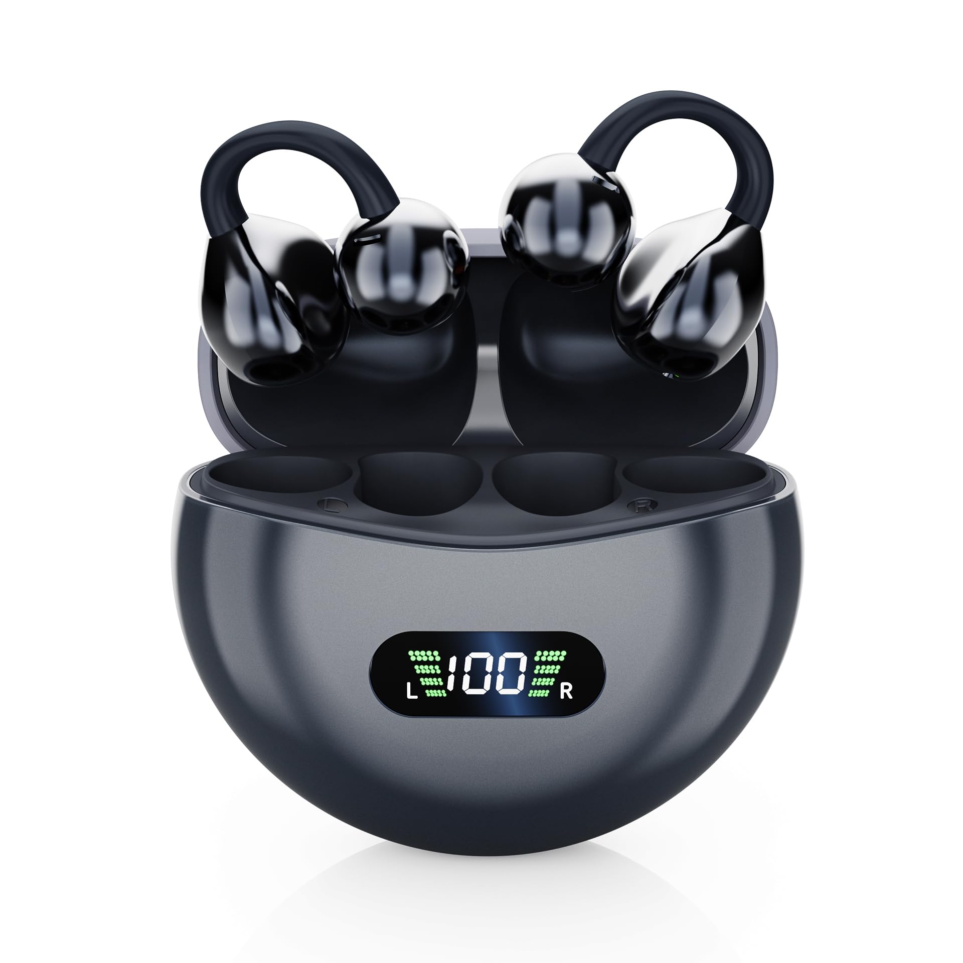 

Модель 2025 Беспроводные Наушники Вкладыши Без Уха с LED Дисплеем для Батареи Эргономичный Дизайн Наушники, Манжеты, Bluetooth, Открытое Ухо, Клипсы, Блокировка, Микрофон,