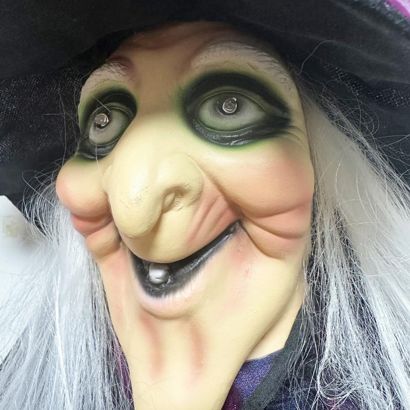 Halloween Sound Activated Light-Up Witch Hanging Ghost Scary Props For Haunted House Bar Secret Room Outdoor Yard Garden Party