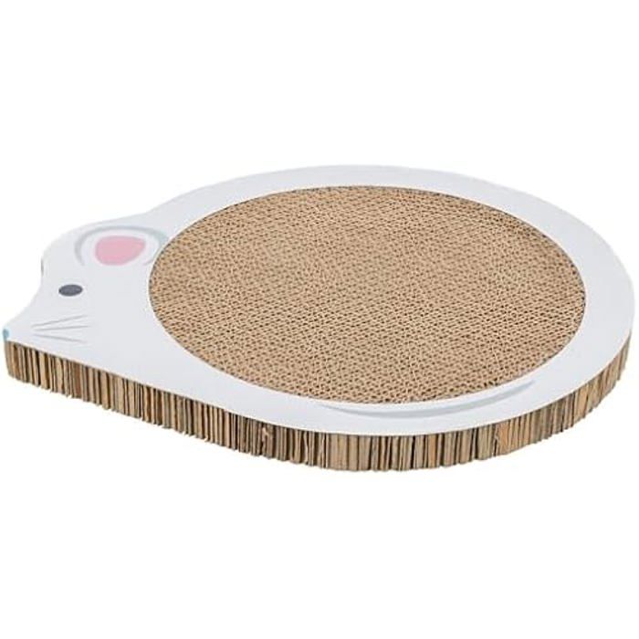 Tapis à gratter - TRIXIE - Junior Souris - Avec herbe à chat - Dimensions 35x29,5 cm - Blanc