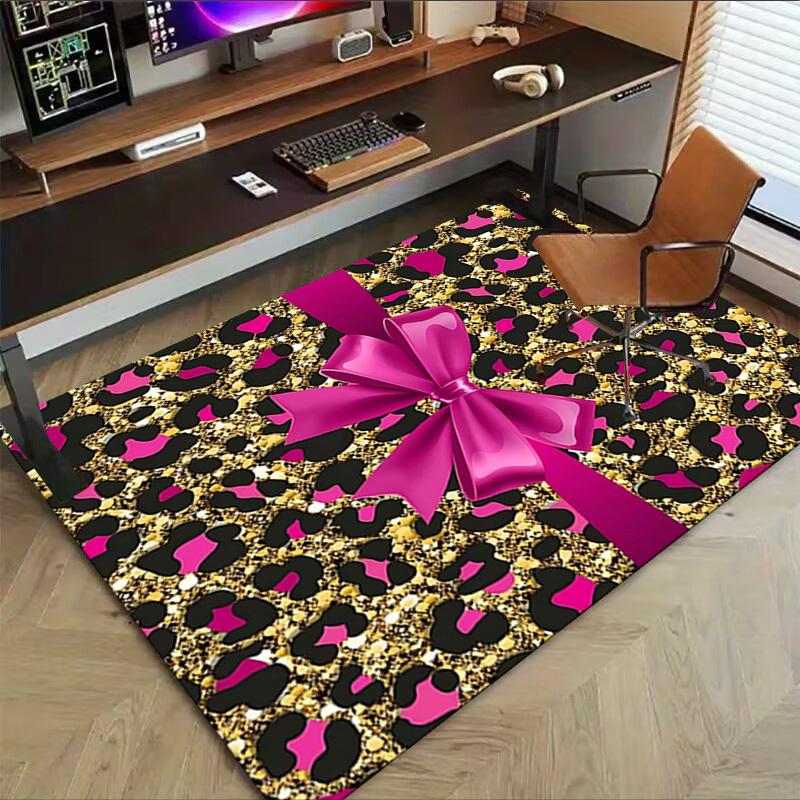 1PC Leopard print Glitter Extra Large Non-Slip Floor carpet, Office, family, bedroom, Studio - Large Area Rug Indoor Rugs, Vibrant Colors-W274