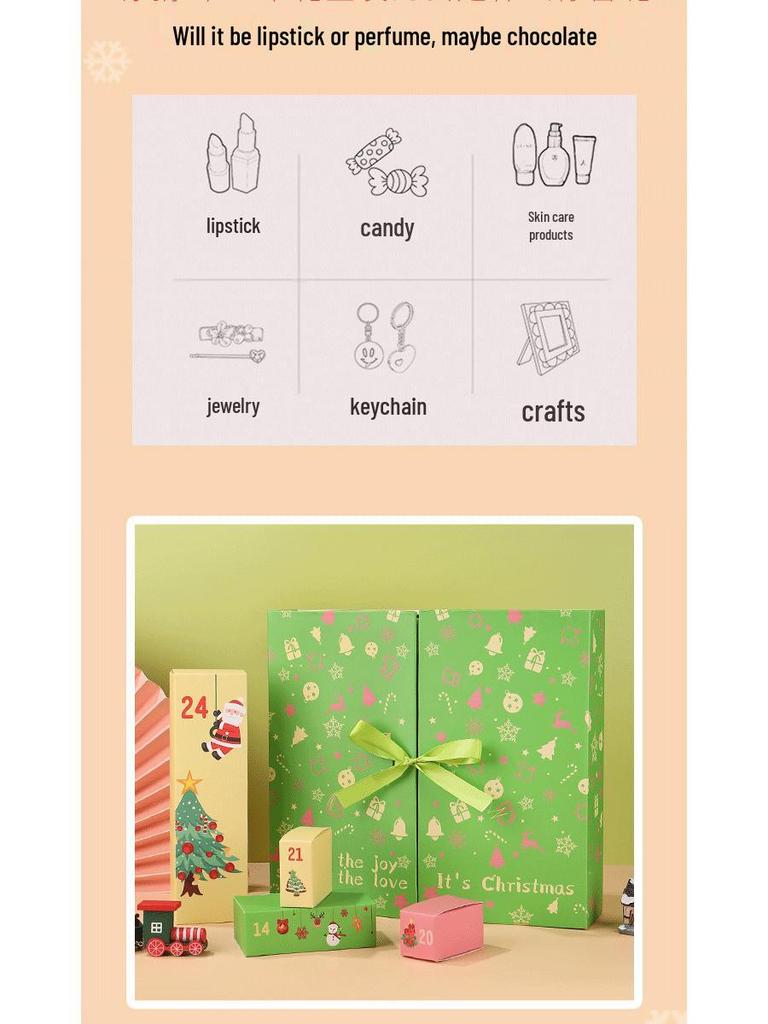 Luxury Christmas Countdown Calendar: 24 Empty Boxes for Surprises