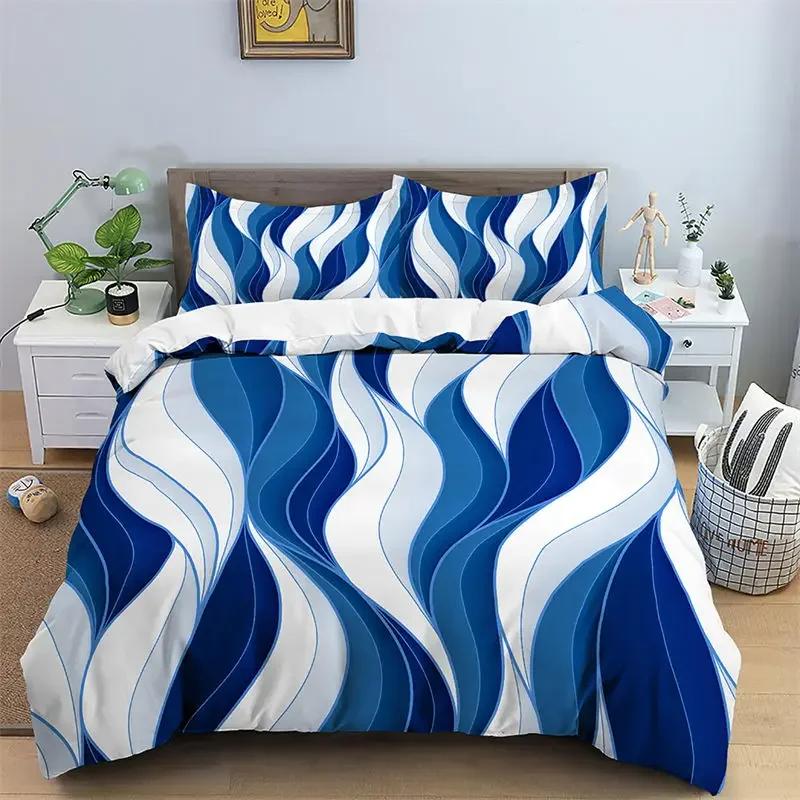 3D Geometric Duvet Cover Luxury Abstract Pattern Bedding Set Full King For Girls Boys Teens Bedroom Decor Microfiber Quilt Cover