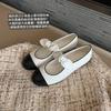 Sheepskin version of the same style, Princess Nini, Xiaoxiangfeng, round head bow, ballet shoes, single shoes, women's Mary Jane shoes