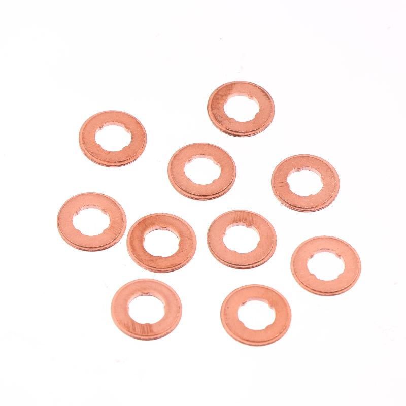 

10Pcs 1.5/2.0Mm Common Rail Injector Nozzle Copper Pad Gasket For Diesel Injector Sealing, Diesel Pump Repair Tool Parts as the picture