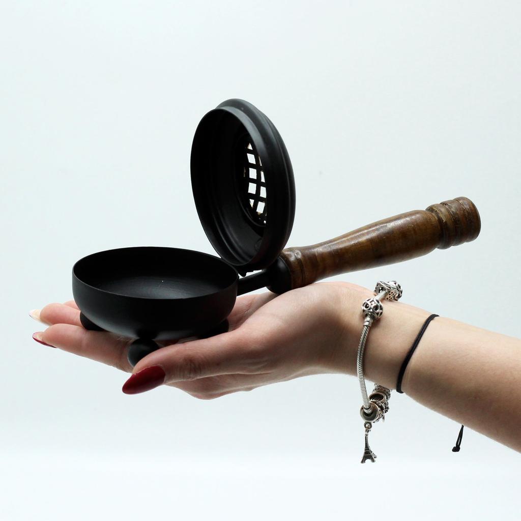 Incense Burner Censer Iron Medium Gold Detail