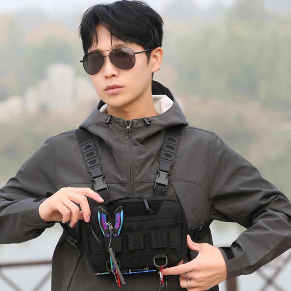 Fishing Chest Bag with Adjustable Straps Climbing Camping Backpack Large Capacity Travel Vest Backpack for Outdoor Sports