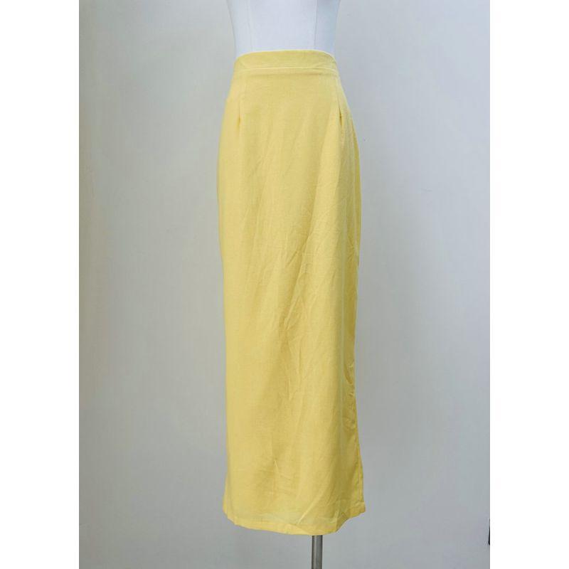 

Small Australian Single Paper Heart Low Saturation Cream Yellow Cotton Linen Sheath Cover Skirt Yellow M