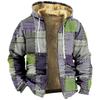 Men's Personalized Casual Printing Long Sleeve Zipper Sweater Thick Cotton Suit Winter