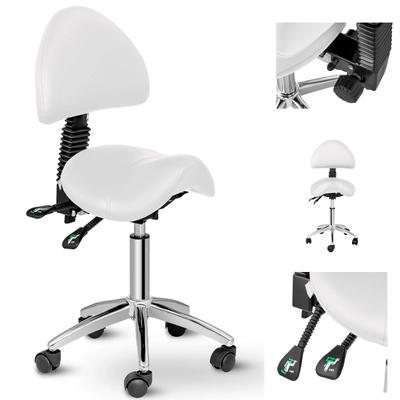 Cosmetic Saddle Chair with Adjustable Swivel Backrest BERLIN White