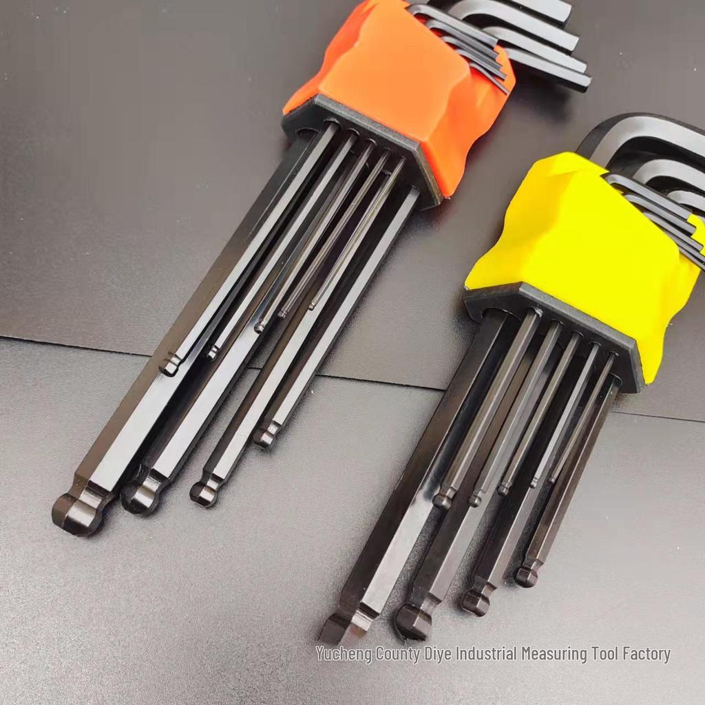 Hexagon Screwdriver and Wrench Set - 6-Piece Internal Angle and Plum Hex Keys