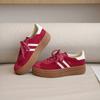 New red leather German training shoes women's versatile platform casual sports shoes retro board shoes Forrest Gump shoes