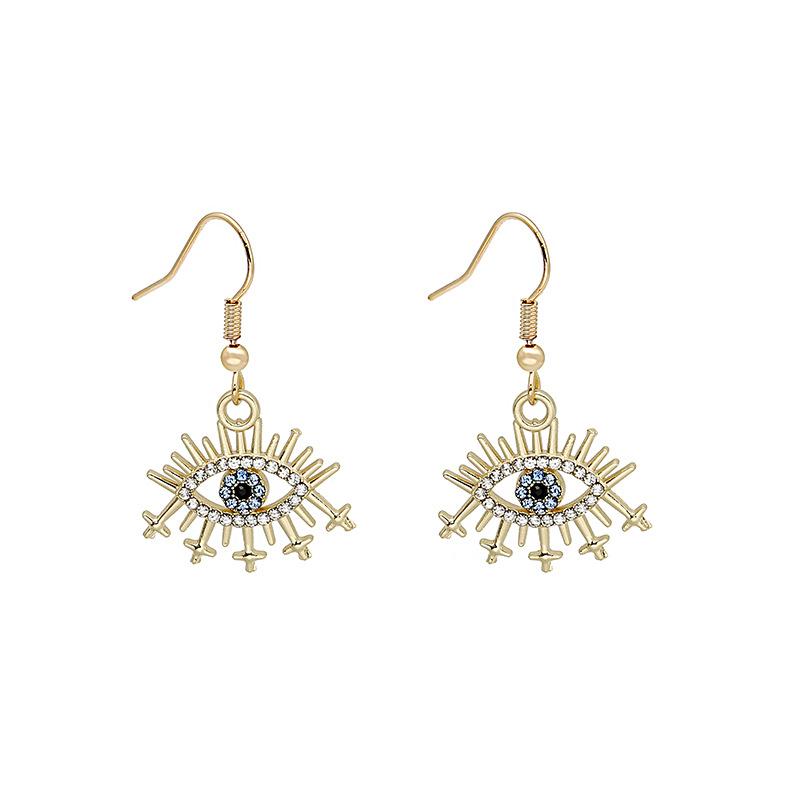 Fashion Funny Diamond Eyes Earrings Retro Eyes High-End Atmospheric Design Stud Earrings Jewelry