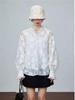 Romantic French Cut-Out Gauze Long Sleeve Shirt for Women