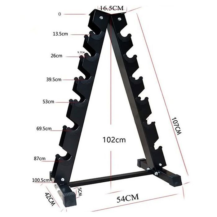 Support d'haltères KR1 Cranit support d'haltères à 6 niveaux noir