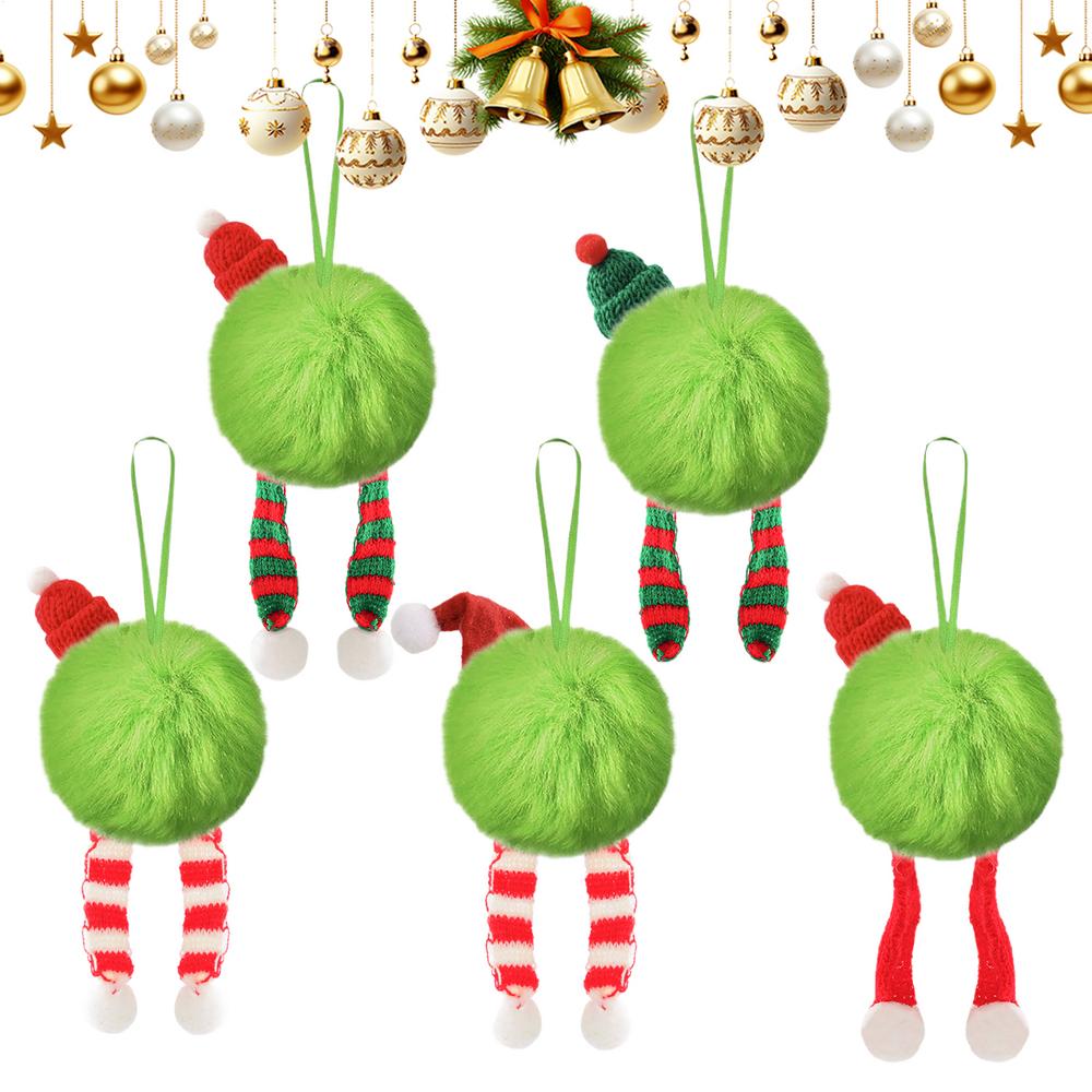 Christmas Ornaments Ball Home Indoor Plush Ornament Decor Weather-Resistant Soft 2.4 Inch Ball For Garden Stair Fireplace