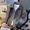 Men's Trendy Retro Brown Leather Baseball Jacket - Suede, Short, Roguish Style for Spring/Autumn