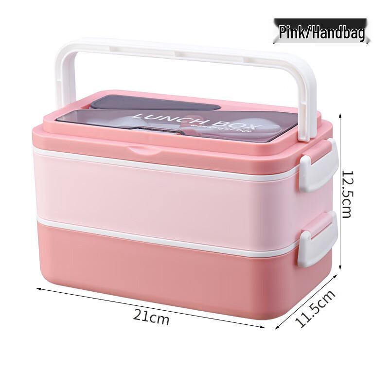 Portable Two-Layer Stainless Steel Bento Lunch Box