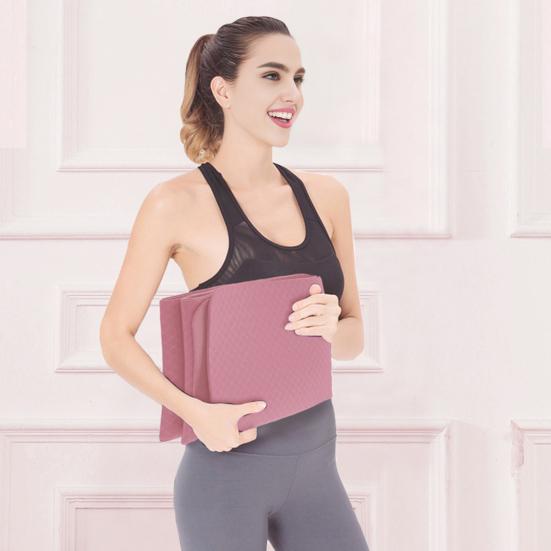 Saltea de Yoga Pliabilă Extra Groasă TPE Saltea de Exerciții Portabilă de Călătorie Anti-Alunecare Bărbați Femei Sală de Acasă Antrenament Pilates Pad de Podea