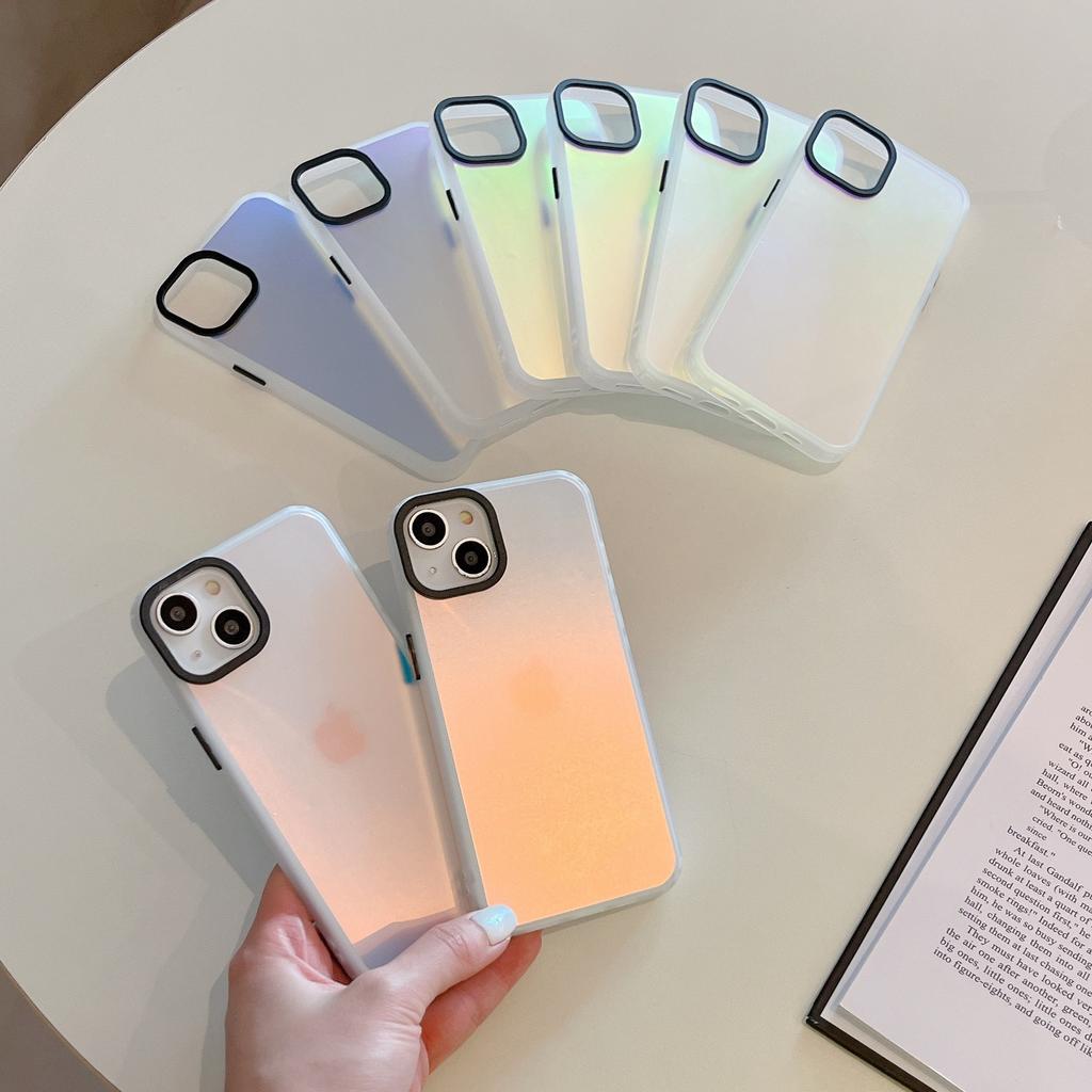 Laser Gradual Change Transparent Matte Case for iPhone17Pro Max Apple 16 Mobile Phone Case 15/14 Two-in-one