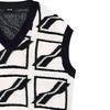 We11done Ss22 Logo Geometric Pattern Full Knit V-Neck Vest Unisex vests White WD-KV1-22-652-U-IV