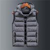 Herren Winter Fluff Reißverschluss Casual Warm Tops Winter Kapuzen Warme Weste Einfarbig Casual Weste