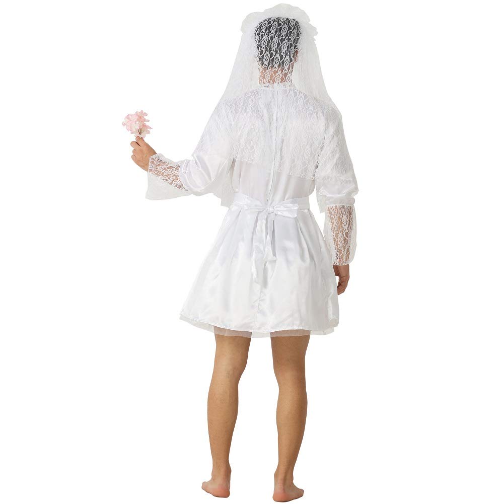 Yurufuwa Bride MAN Bride Wedding Funny Cosplay Full Body Costume Events [Youngfull] Men's Dress, Costume, Kigurumi, Halloween, Parties,