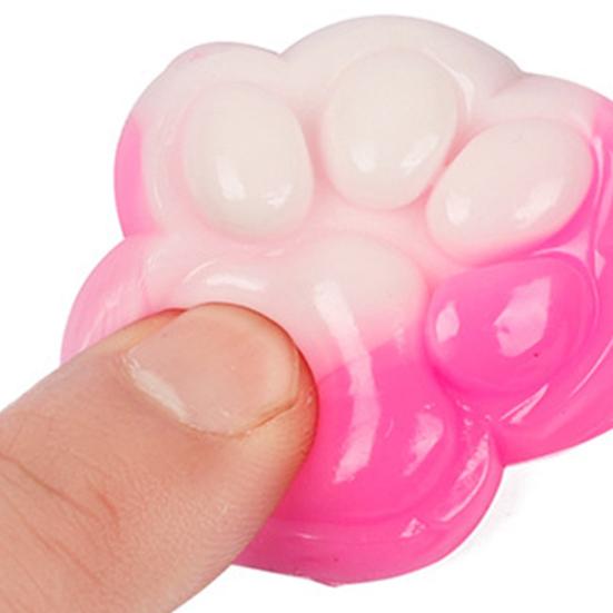 Mini Cat Paw Squeeze Toy Stress Relief Gradient Color Kitten Paw Sensory Toy Soft Stress Ball Animal Claw Pinch Fidget Toy