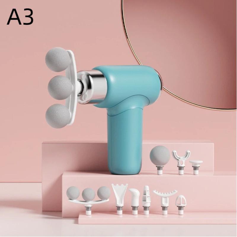 Upgraded Fascia Gun Replaceable 3/5-Head Massager Muscle Relaxation Silent Massager Portable Mini Electric Fascia Massager