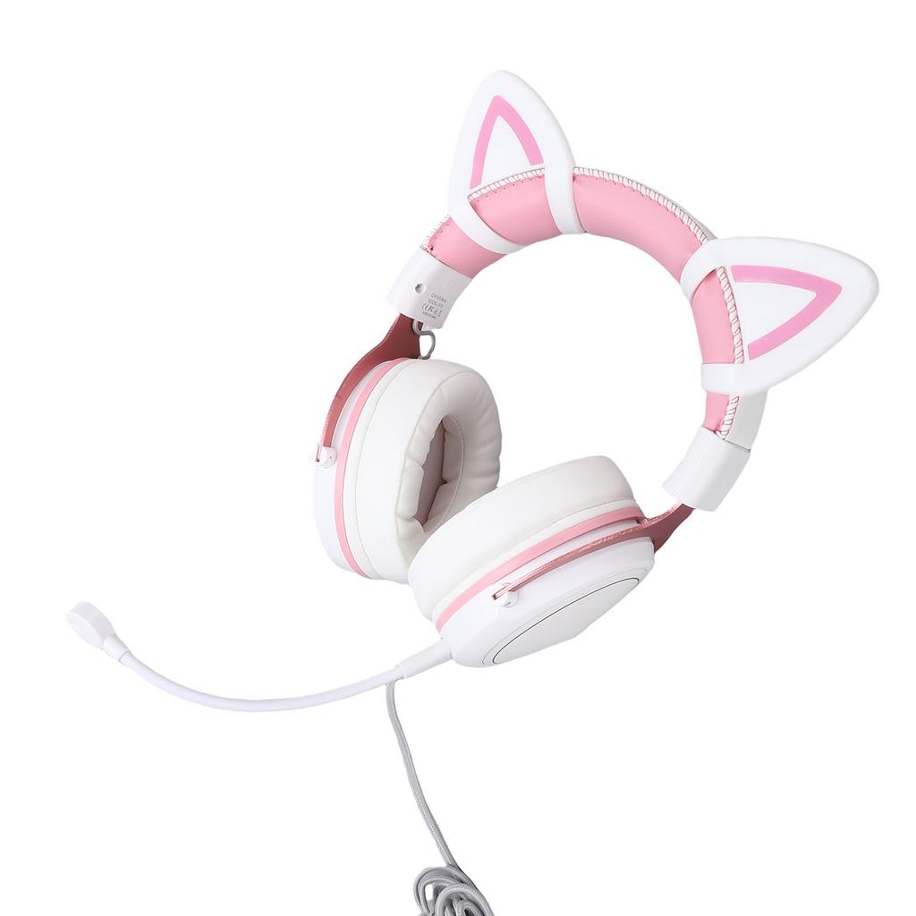Gaming Headset Wired PC RGB Luminous Noise Reduction Over Ear Headphones with Mic