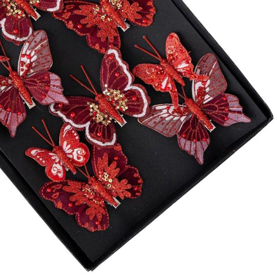 DIY Craft Butterfly Ornaments 1 Set Glitter Christmas Ornament, Double Layer Sequins Glittery Tree Decorations Hanging Decor for Tree, Festive Holiday
