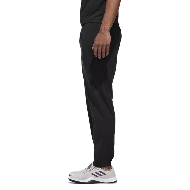 Adidas Solid Color Elastic Waistband Breathable Training Pants Men Bottoms Black HF8984