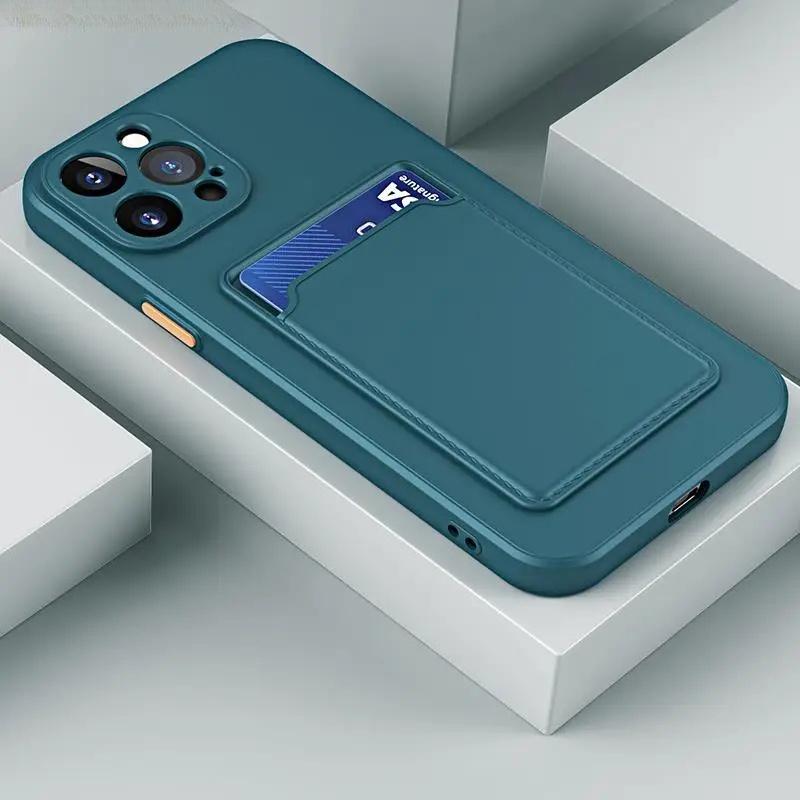 For Iphone 13 13Pro Pro Max ProMax 12 11 X XS XSMax XR 12Pro 11Pro 13ProMax Card Holder Wallet Coque Shockproof Silicone Cover