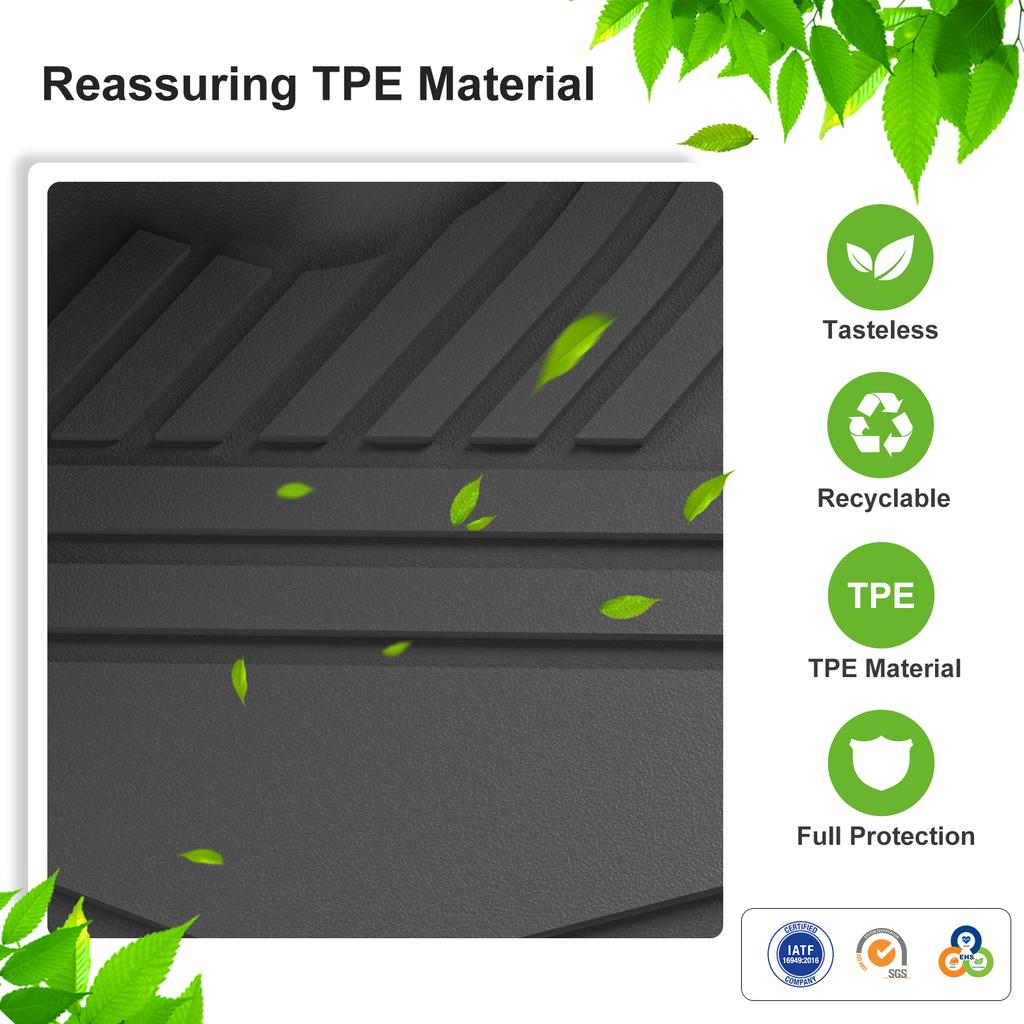 Smabee Right Drive for XPENG X9 2024 -2026 7 Seater Car Floor Mats Trunk Liner TPE All -Weather Interior Accessories Black