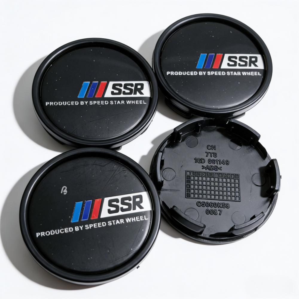 4pcs/Set 58mm 53mm Car Wheel Center Caps With SSR Logo Emblem Badge Wheel Hubcaps Rim Center Dust Cover Replace Hub Accessories