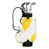 Golf Pen Holder Set with Three Golf Club-Shaped Pens Miniature Golf Bag Design Pen Stand Desk Organizer Office Accessory