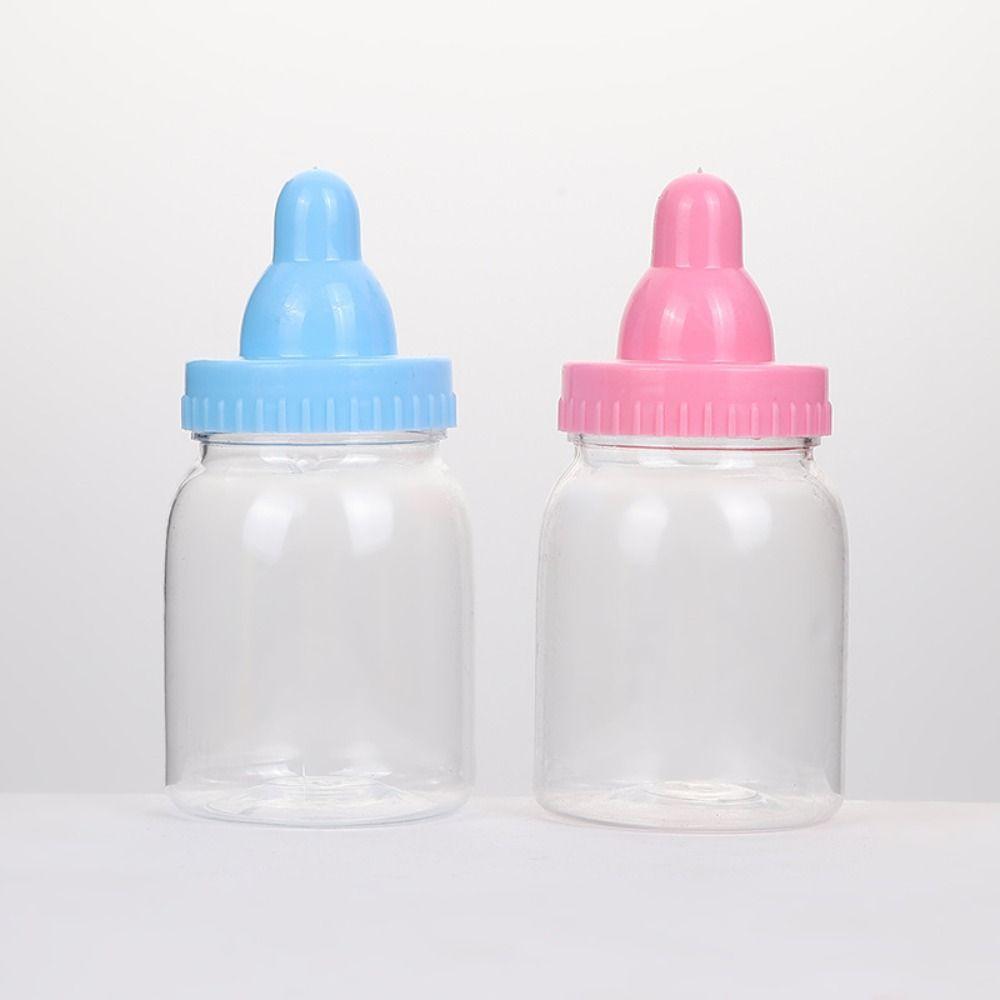 4pcs Cute Plastic Candy Bottle Transparent Mini Feeding Bottle  Christening Gift