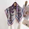 Decorative Style Printed Silk Scarf Square Scarf High-End Shawl Versatile Neck Small Square Scarf Headscarf