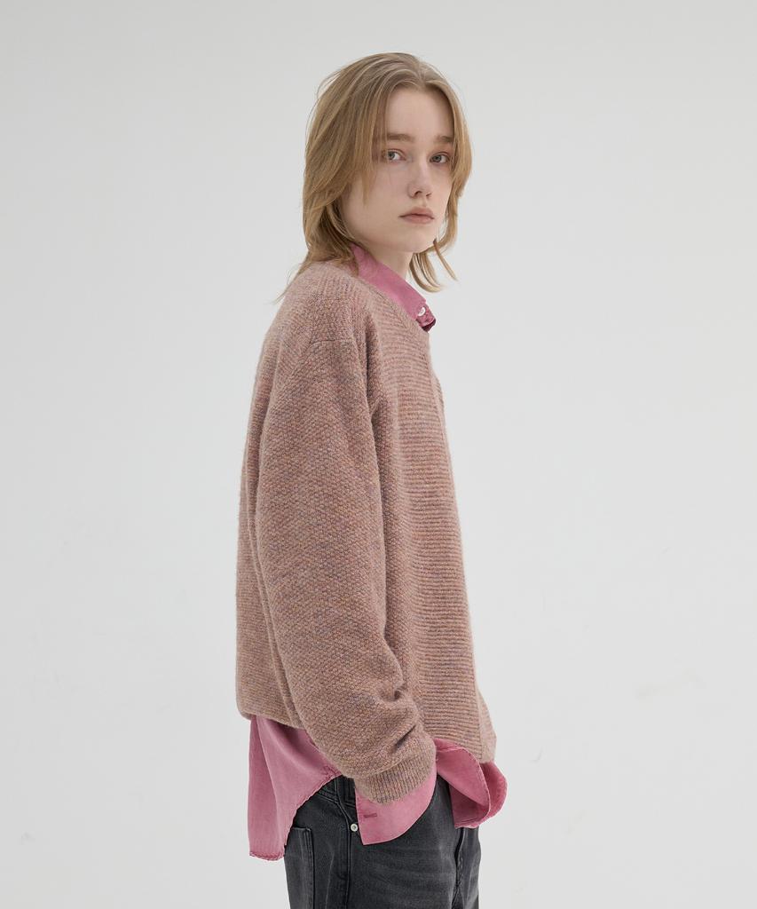 KNOUUN Hairy Melange Knit (Dusty Coral)