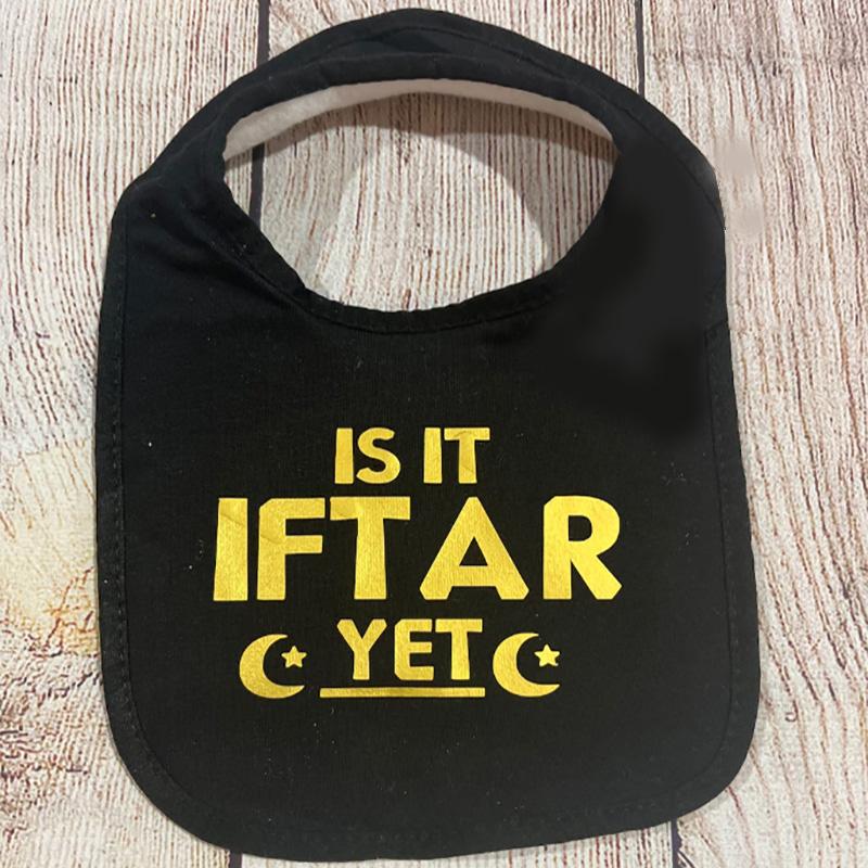 

Start with Bismillah black Bib Ramadan Mubarak Islamic Kareem Eid iftar Salaam World Welcome Muslim boy girl Baby Shower gift