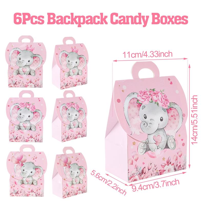 Pink Eliphant Gift Boxes Birthday Wedding Party Decoration for Home Gift Tote Boxes Happy Birthday Baby Shower Party Supplies