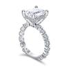 S925 Sterling Silver Large Square Princess-Cut Zircon Diamond Ring for Women