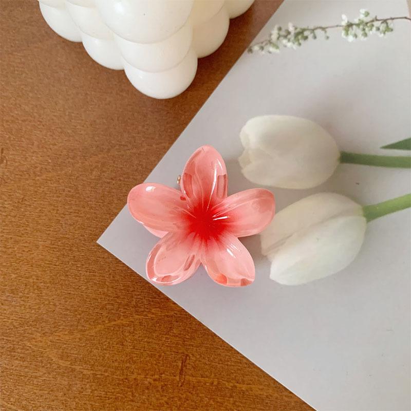 6 Stück Hawaiianische Farbverlauf-Haarspangen Blumen-Haarkrallen Damen-Haarschmuck Kleine Größe Kopfschmuck Haarnadel Krabben-Haarklammer
