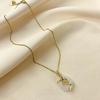 Necklace does not fade female summer trendy safety buckle ins cold wind Japanese and Korean lotus jade ring female high-end necklace