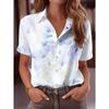 Women's Shirt Short Sleeve Shirt Button Down Blouse Floral Printed Daily Casual Collar Regular Tops Daily  Summer Spring